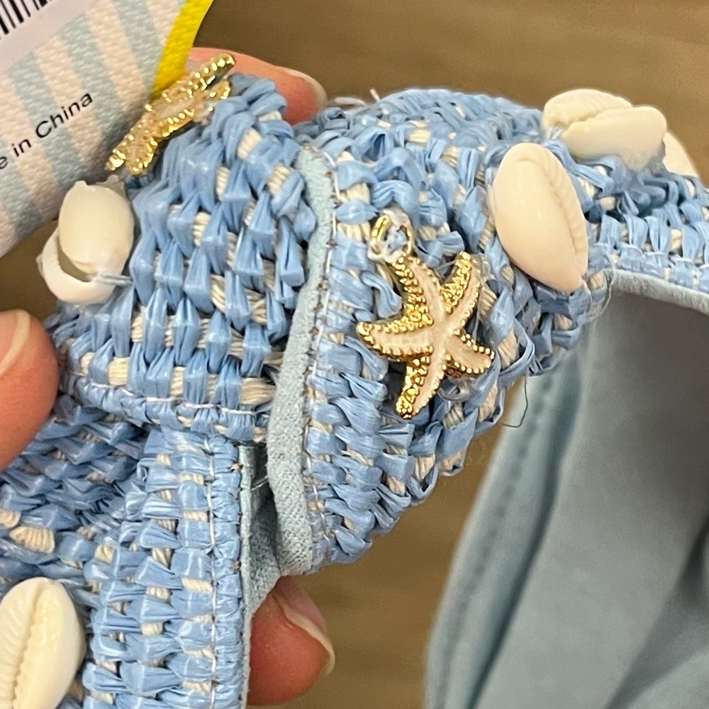 Blue Woven Headband with Seashell Accents - Picture 11 of 13